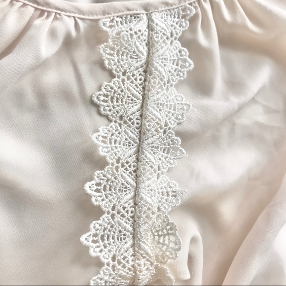 Lucca Couture Cream Blouse with Lace - Picture 3 of 5